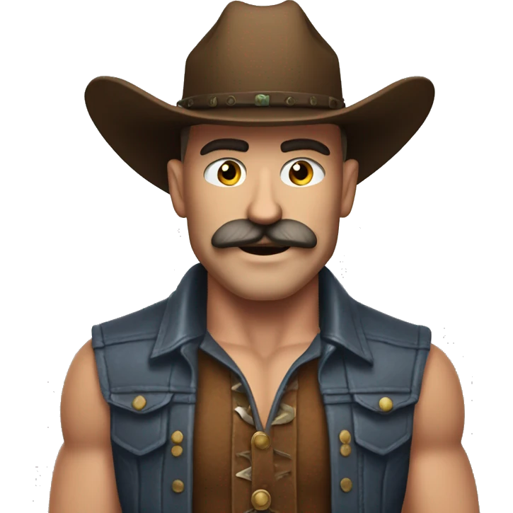 jeff bezos muscular cowboy with a mustache emoji
