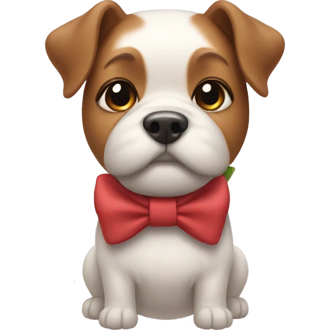 Dog with bow  emoji