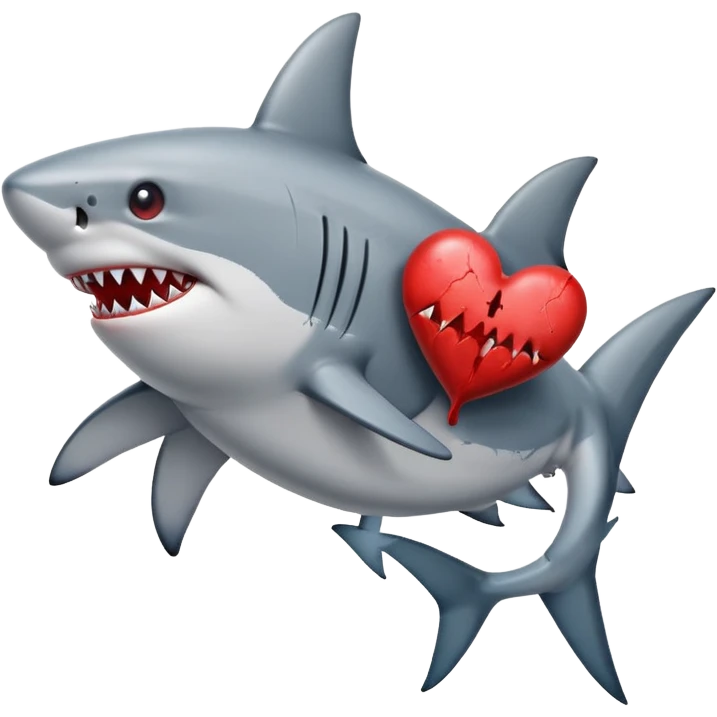 shark holding a heart emoji
