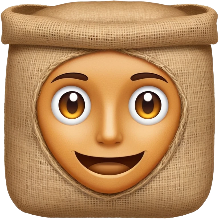 face with burlap sack texture emoji
