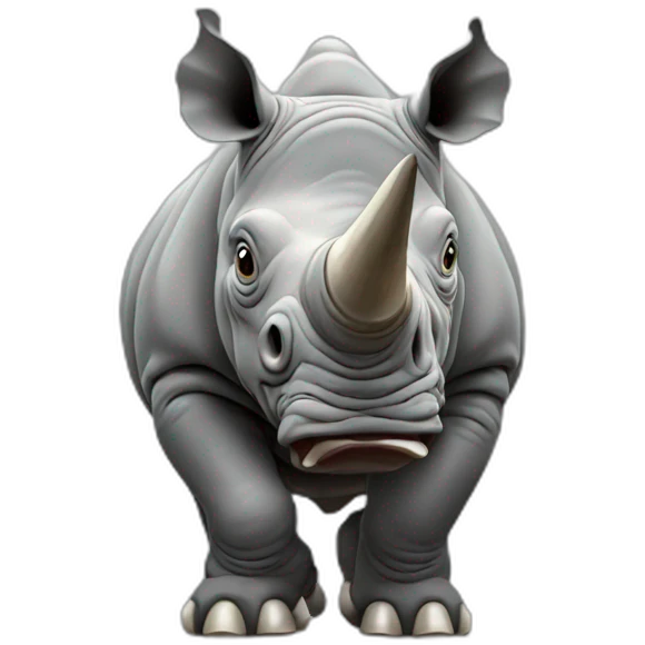Frightened Rhino with five legs emoji