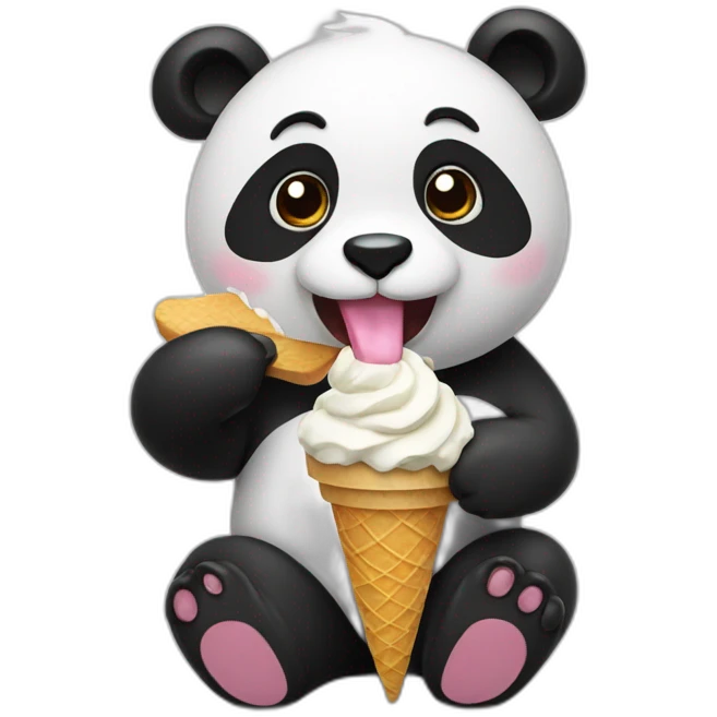 Panda eating ice cream emoji