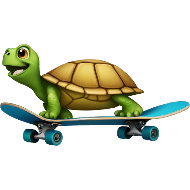 turtle on skateboard emoji