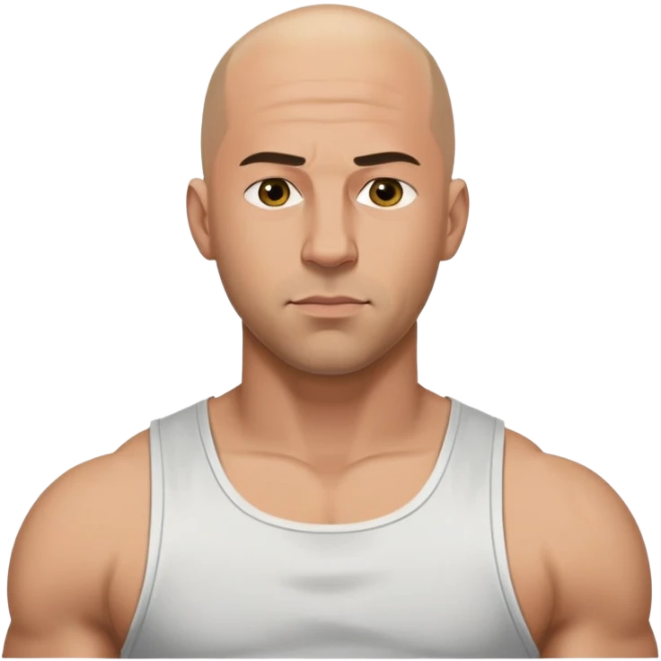 Dominic Toretto from Fast and Furious with bald head and muscle shirt emoji