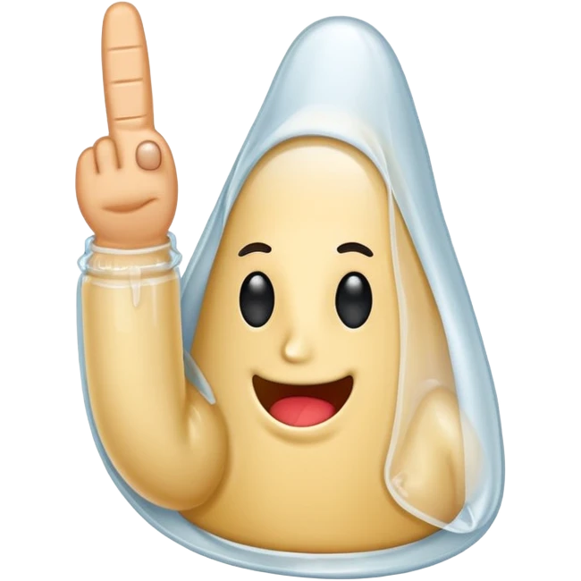Condom showing middle finger  emoji