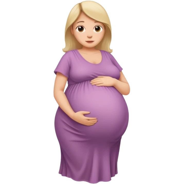 very heavily pregnant overdue woman with very large belly  emoji