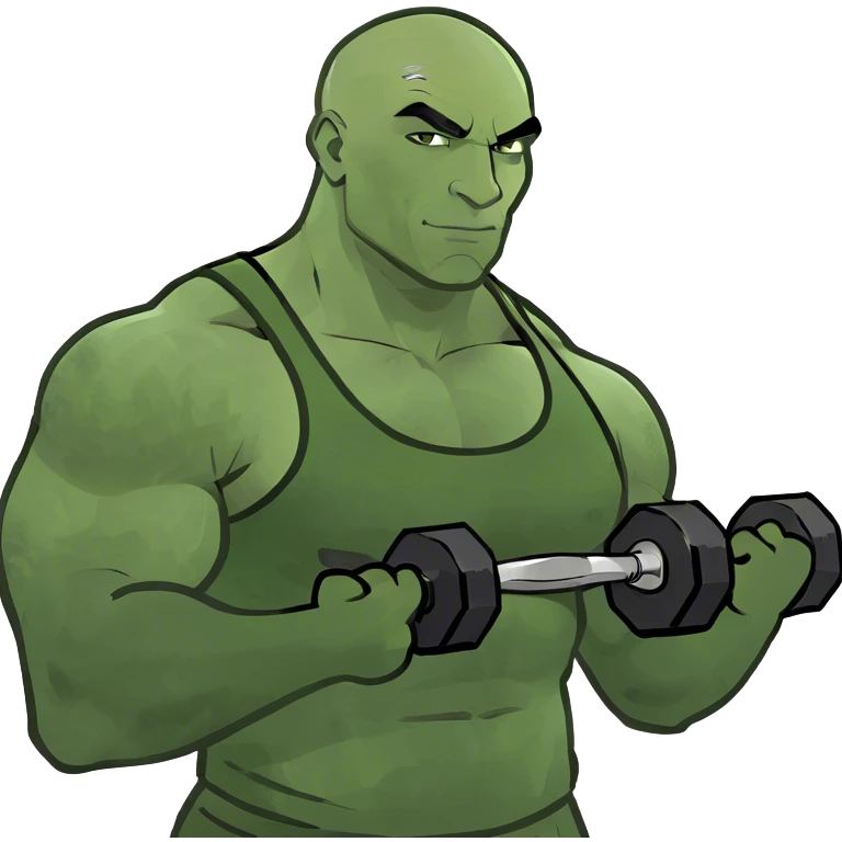 bald bodybuilder emoji
