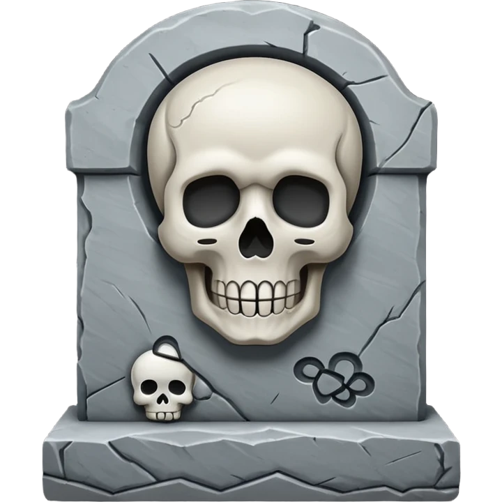 tombstone with a skull emoji emoji