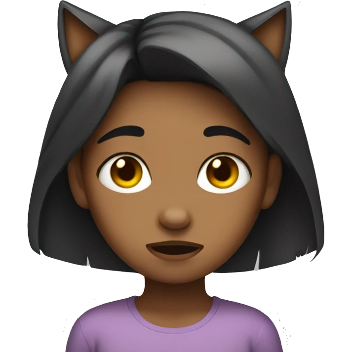 crying girl with cat ears emoji