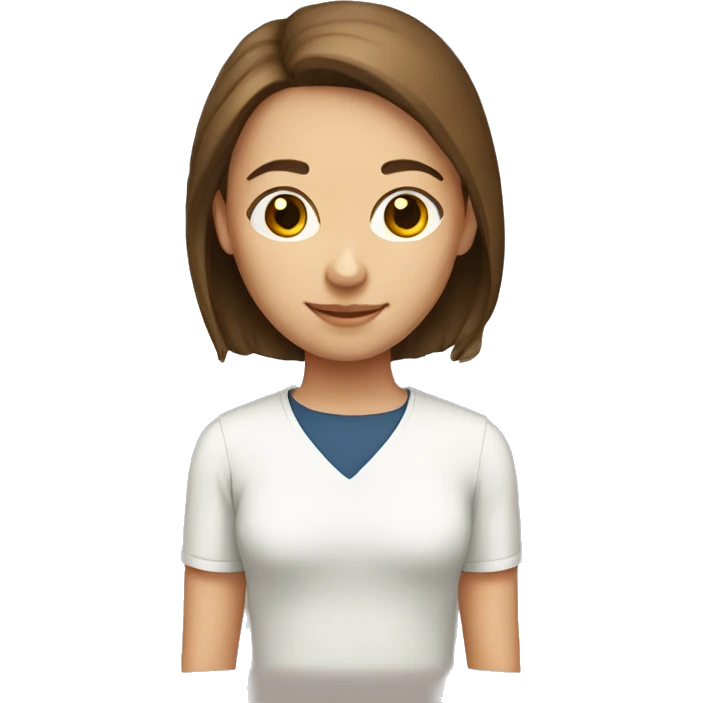A brown-haired girl and a bald guy emoji