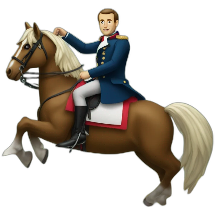 Macron sur un cheval emoji
