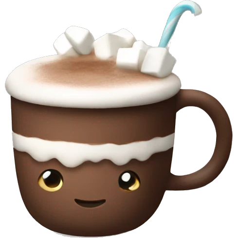 Hot Cocoa with marshmallow emoji