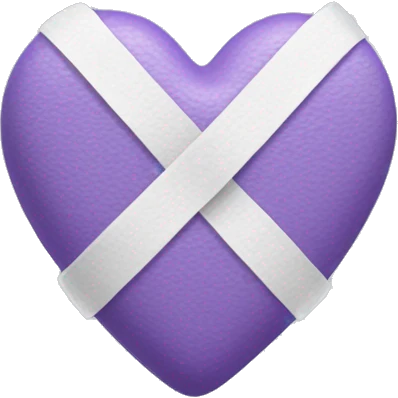 emoji of a violet heart similar to 💜with a healing bandage and have a white or light gray bandage wrapped around it, like this emoji❤️‍🩹. The bandage should be positioned diagonally across the heart, giving the appearance that the heart is being healed.  emoji