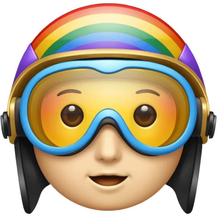 gold simulation rainbow visor Earth goggles emoji