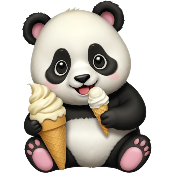 Panda eating ice cream emoji