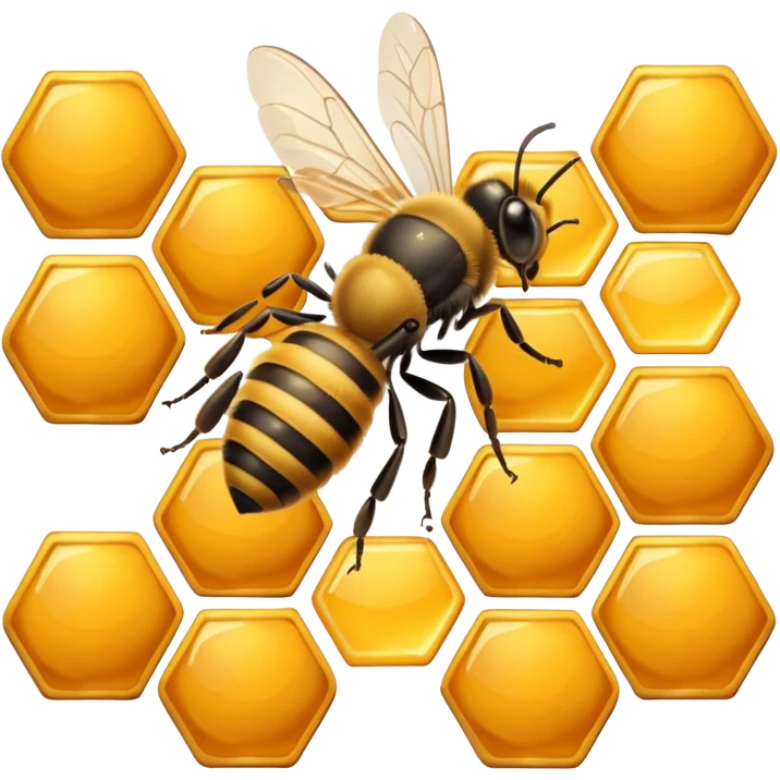 honeycomb with bee on top emoji