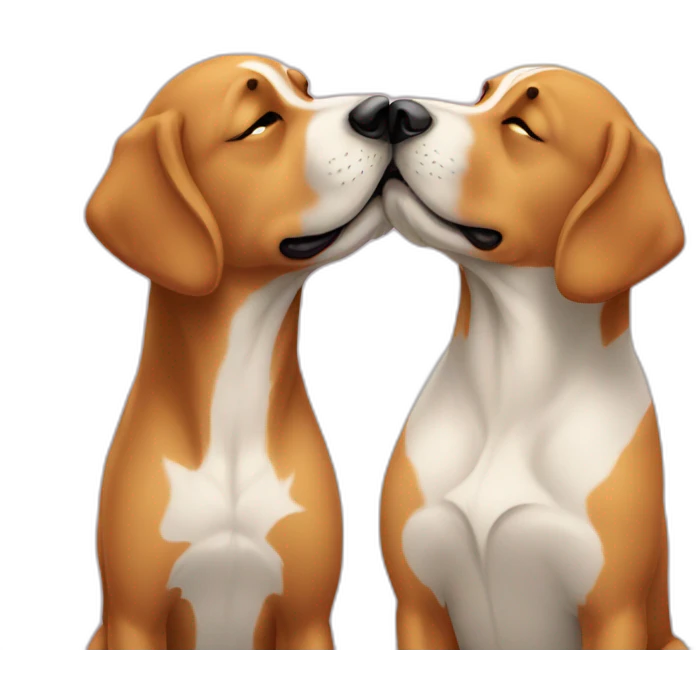 two dog kissing emoji