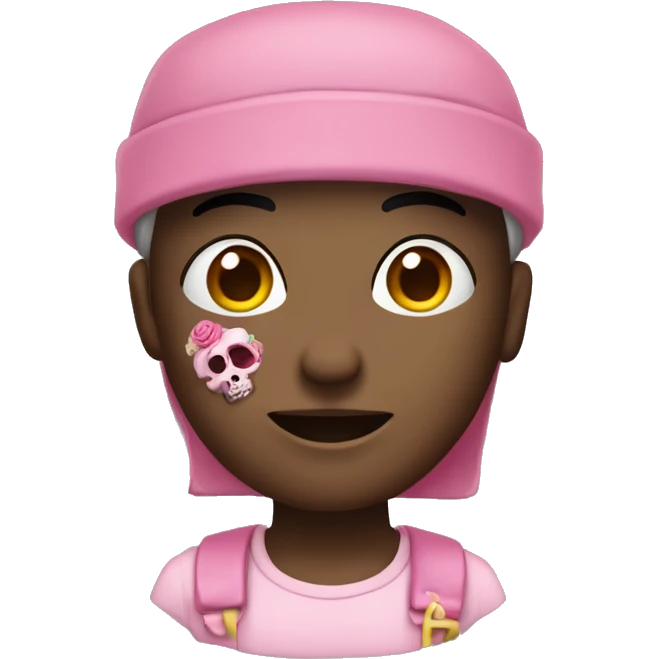 Coração rosa com caveira  emoji
