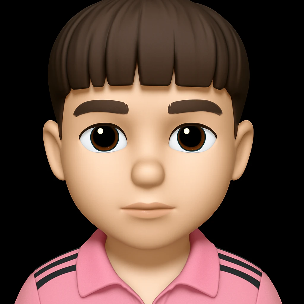 create a high-quality 3d emoji version of this person, with a high match to the original face and a slimmer (not fat) face emoji