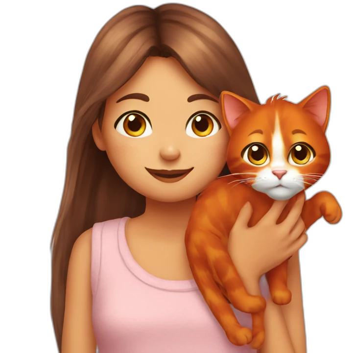 orang cat with girl emoji