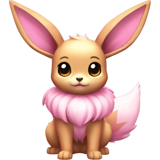 Kawaii Shiny Pink Eevee Full Body emoji