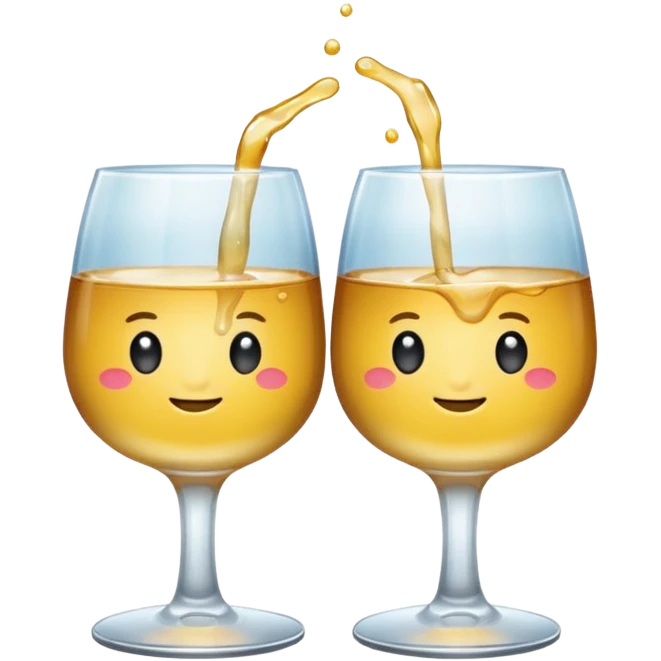 two glasses gently touching each other emoji