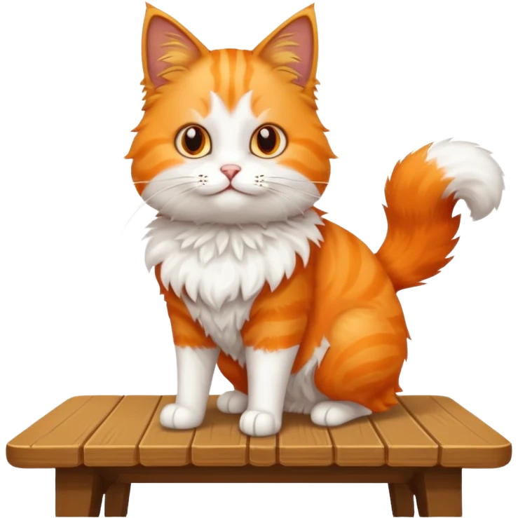 A cat is standing over the table emoji