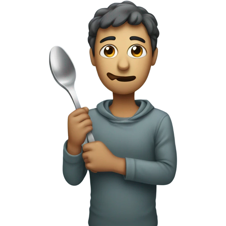 Tired Person with a spoon   emoji