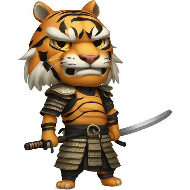 Tiger with evil face  samurai emoji