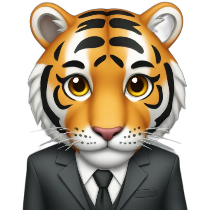 Tiger with suit emoji