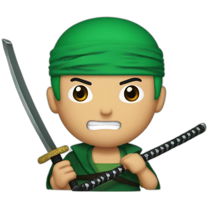 roronoa Zoro avec ses katana emoji