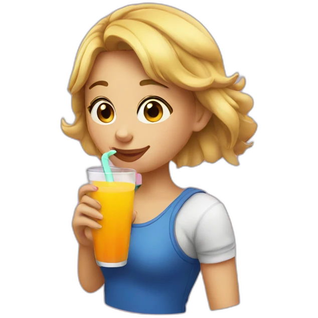 girl drinking a juice emoji