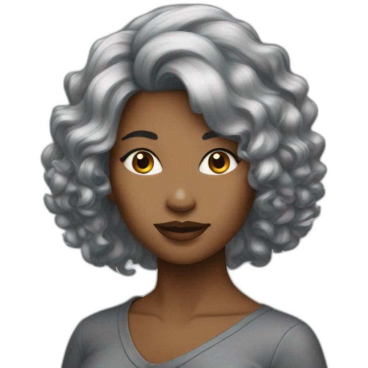 Femme cheveux gris metisse emoji