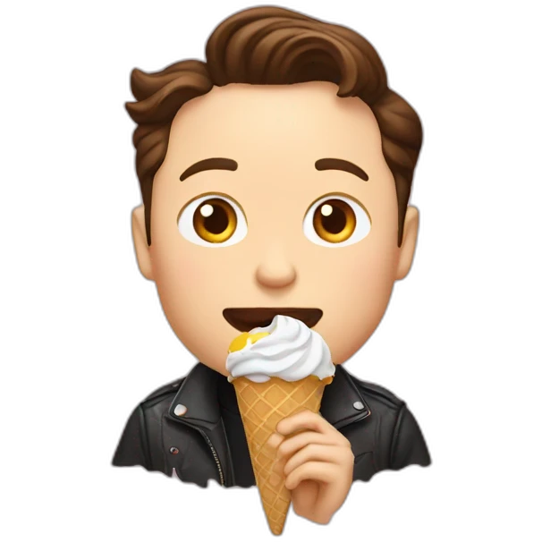 Elon Musk eating ice cream emoji