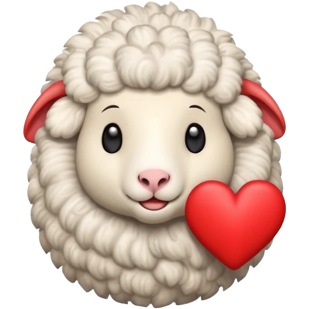 make an emoji with a red sheep. but make a sheep with a heart. but make it more animated like from animated movie emoji