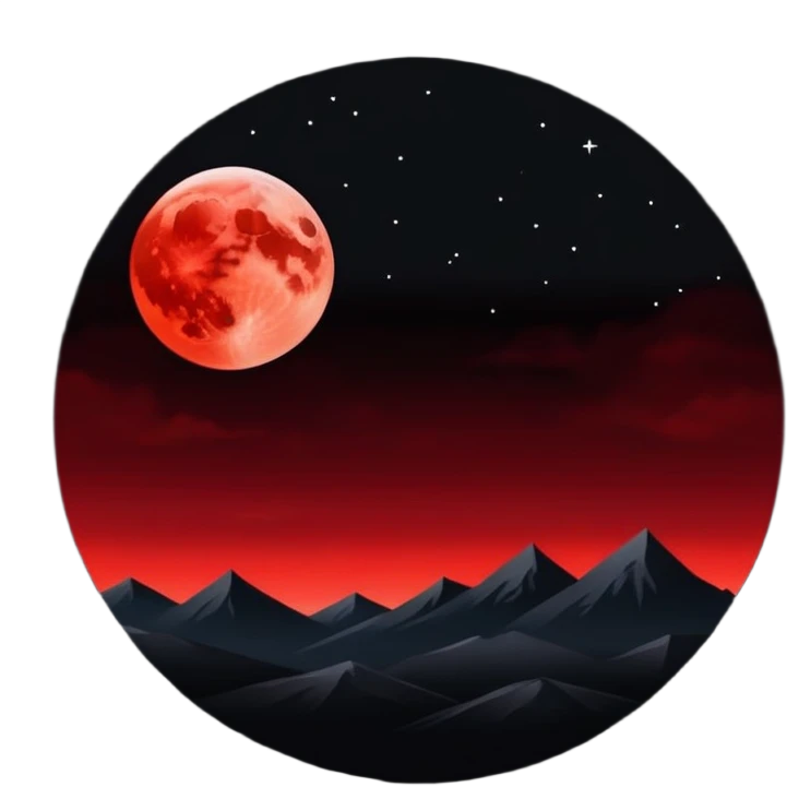 Edgy Black night sky with big Red crimson-moon Aesthetic Scenery emoji