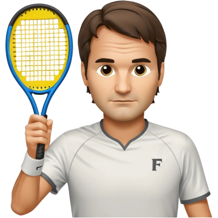Roger federer with pickleball racket emoji