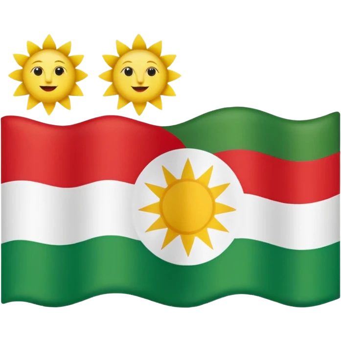create a kurdishtan flag emoji. the shape of flag is like usual flag emojis alright emoji