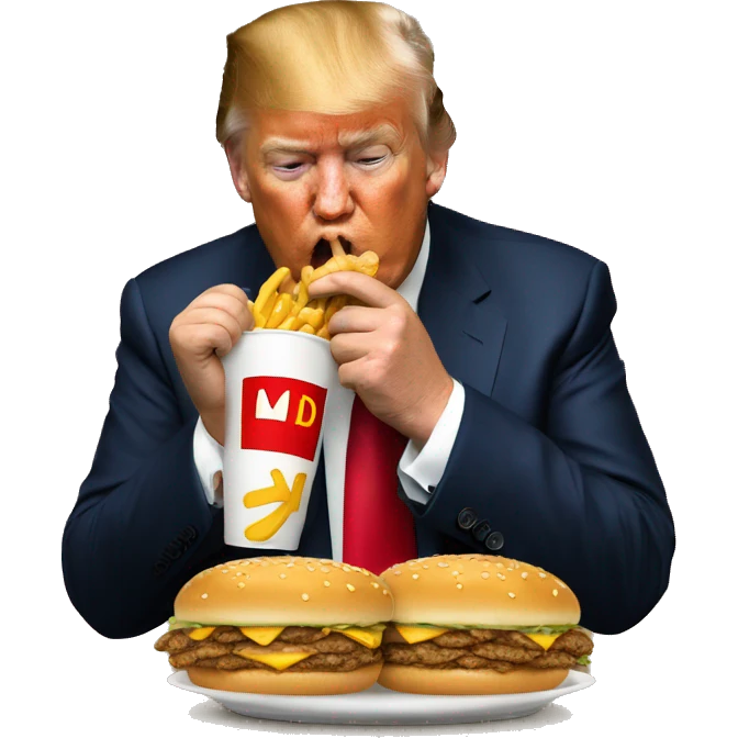 Trump eating McDonalds emoji