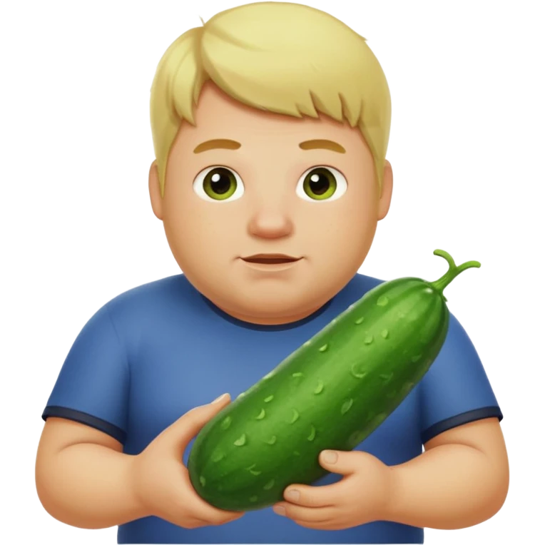 make a cucumber gamer, blonde and fat, male. show cucumbers emoji