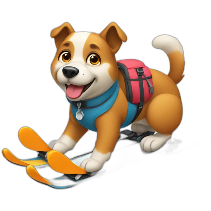 dog skiing emoji