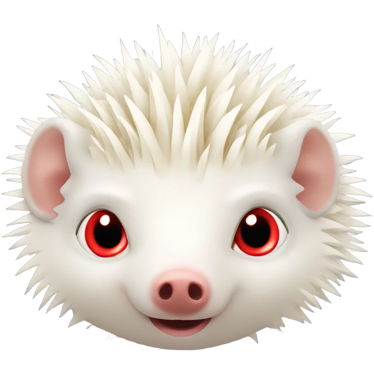 Tender red-eyed albino hedgehog surprised emoji