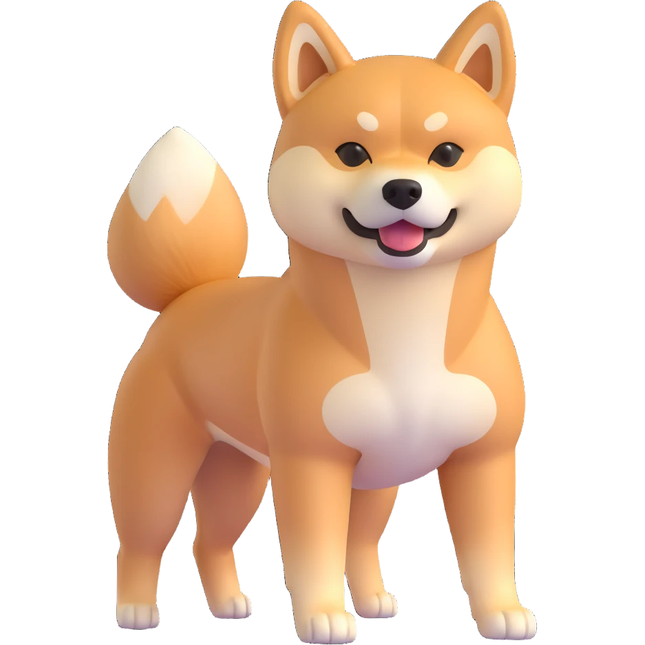 shiba inu, muscular emoji