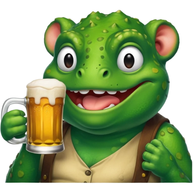 bufo meme drinking a beer emoji