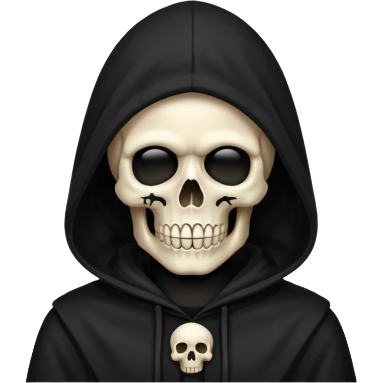 skull head, black hood, reaper emoji