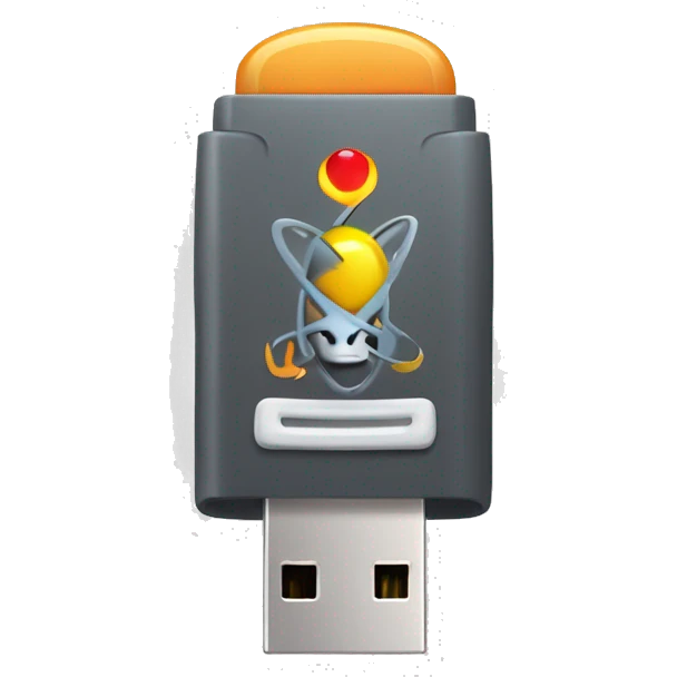 atomic retro flash drive data emoji