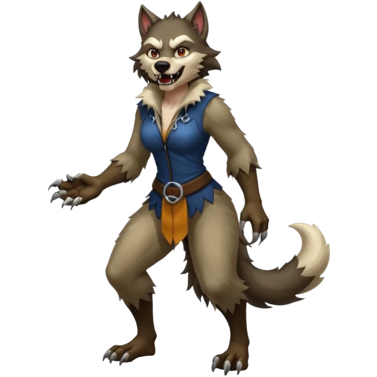 Female werewolf full body emoji