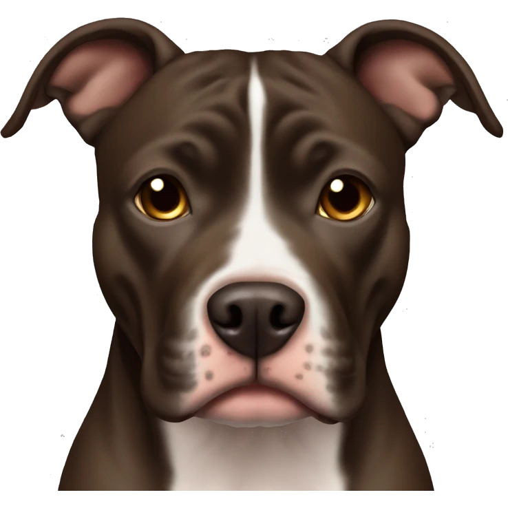 Dark brown american pitbull terrier with light brown eyes emoji