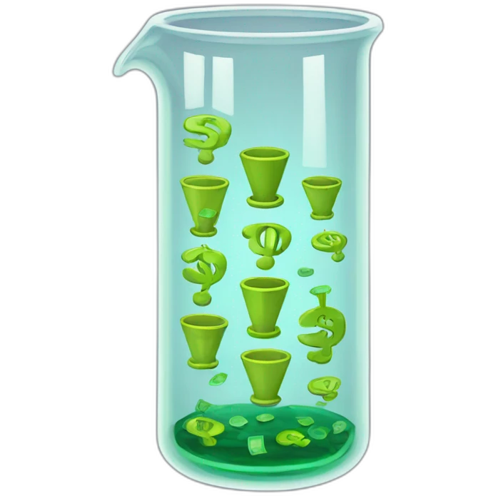 beaker with dollar signs emoji