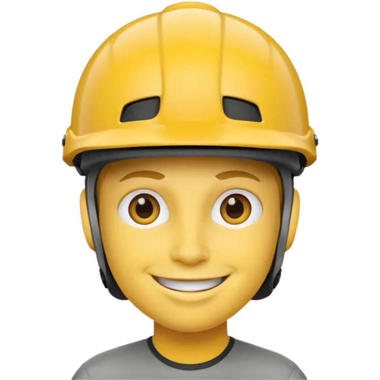 smiling yellow face with a bicycle helmet emoji
